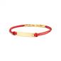 Preview: 1,5 mm dickes rotes Nylonarmband mit silbernem Edelstahlverschluss und Gravurplatte - Casso Red Gold